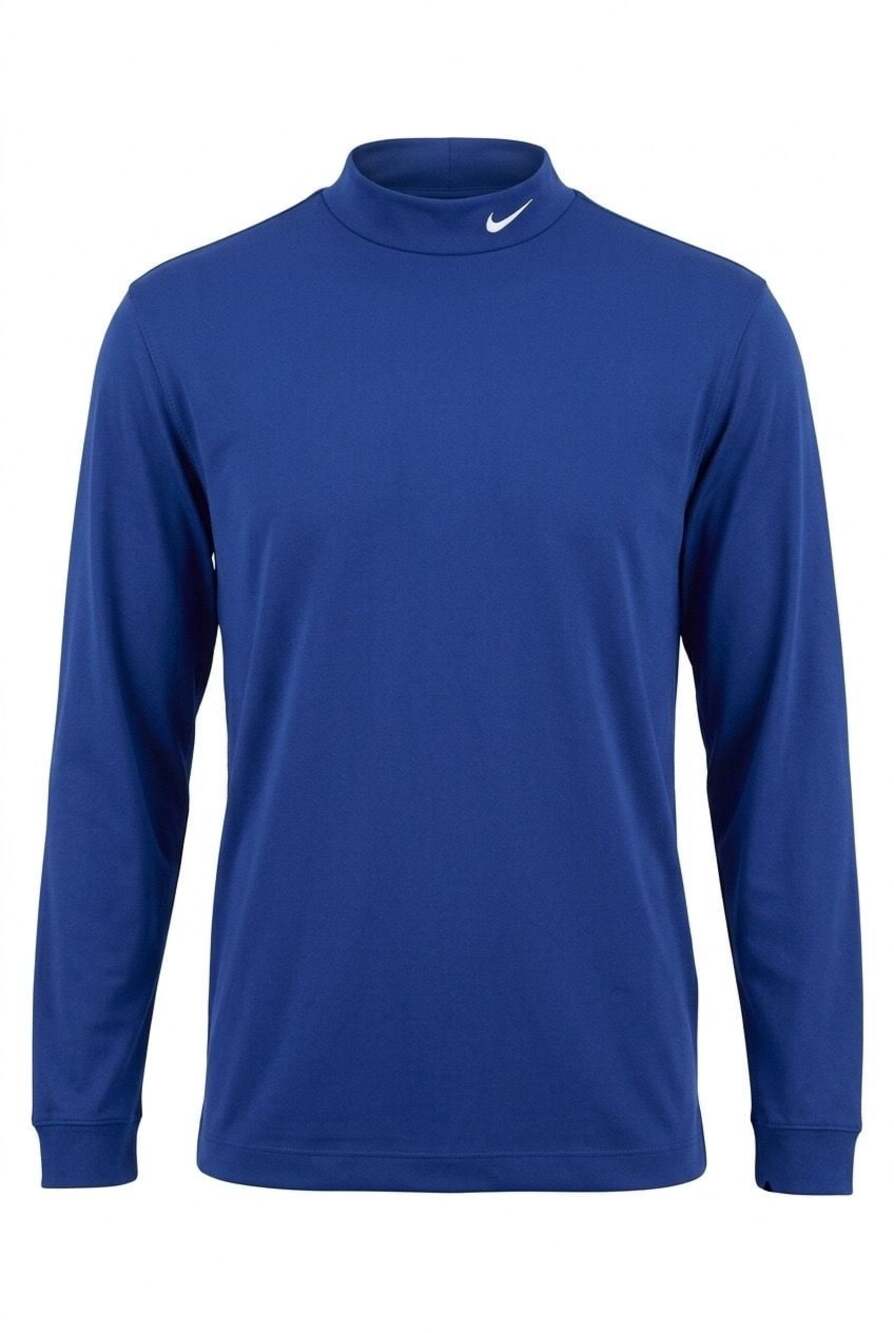 Nike Mock Neck Long Sleeve Performance Shirt Blue Size Large #452